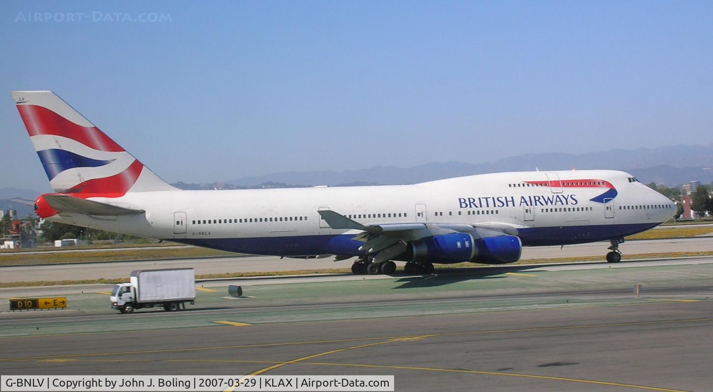 G-BNLV, 1992 Boeing 747-436 C/N 25427, British Airways 747 taxi out at LAX