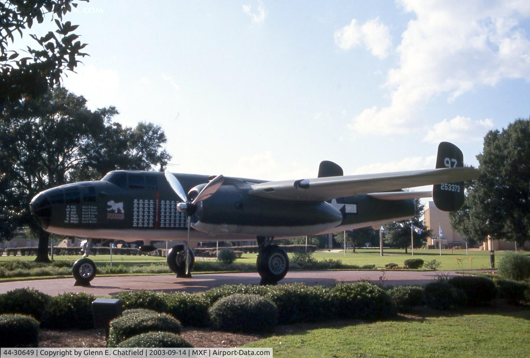 44-30649, 1944 North American TB-25N-25/27-NC Mitchell C/N 108-33924, TB-25N at Maxwell AFB Air Park