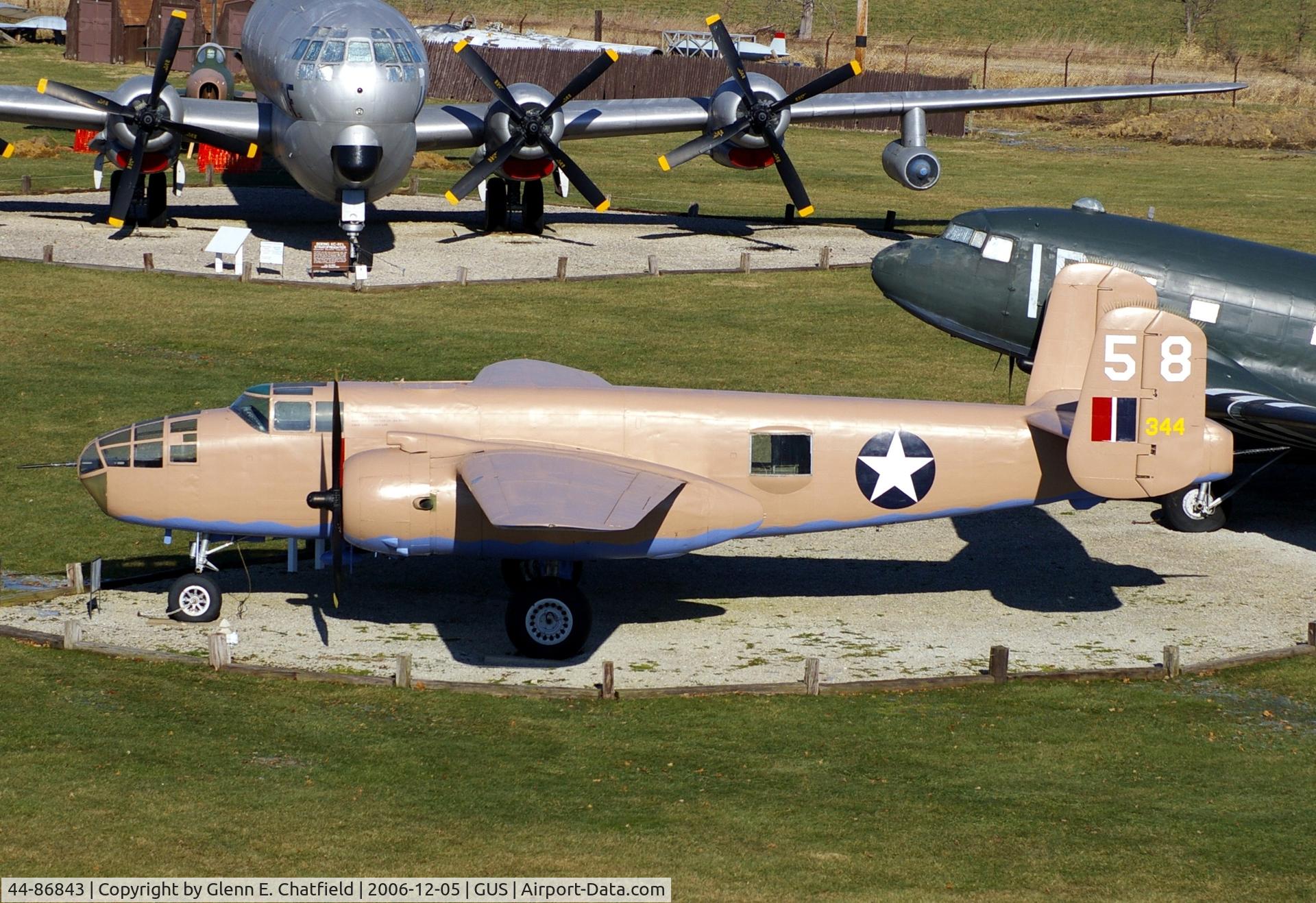 44-86843, 1944 North American TB-25N Mitchell C/N 108-47597, TB-25N seen from observation tower. Flew in the movie 