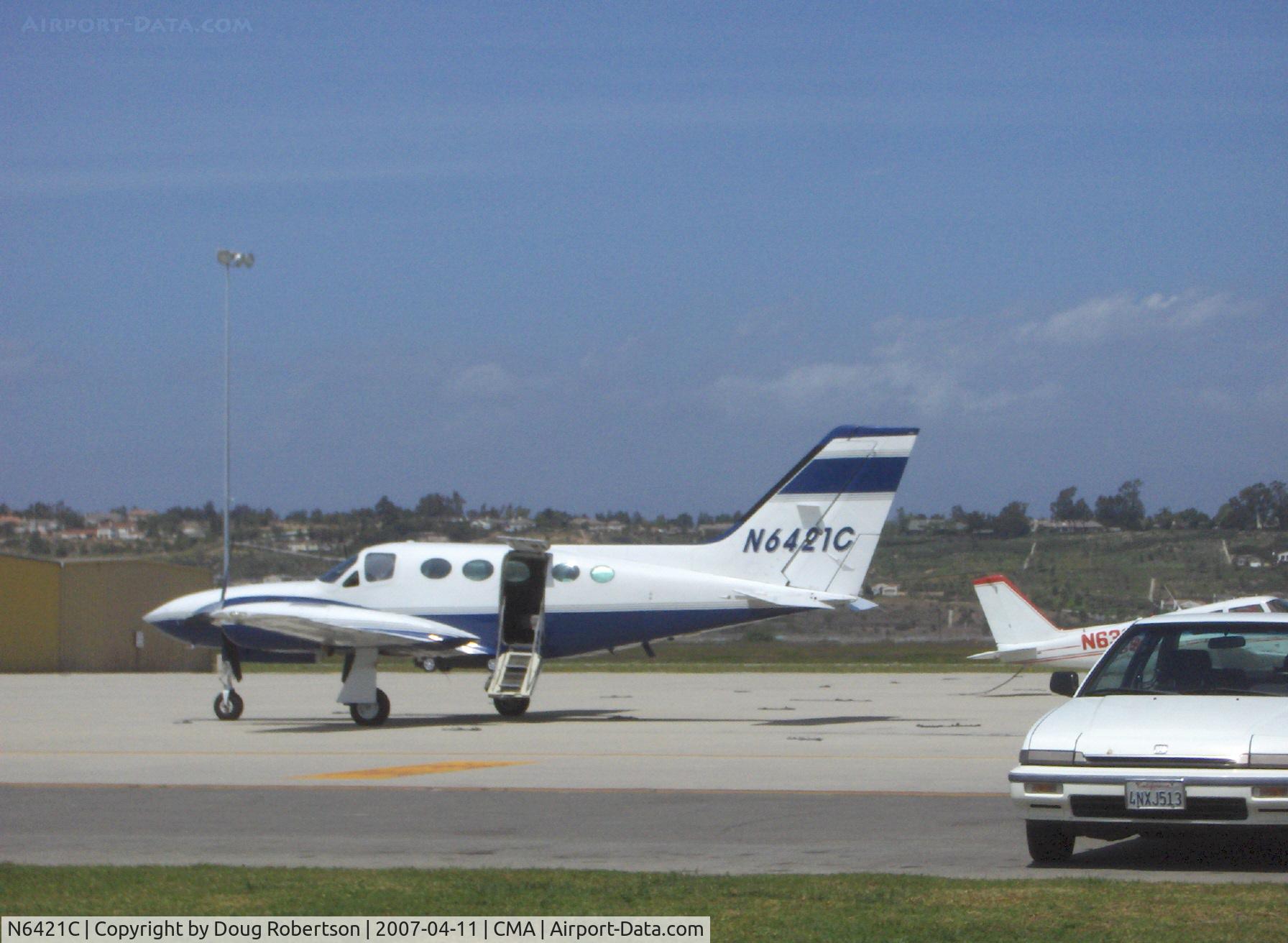 N6421C, Hawker Beechcraft Corp G36 Bonanza C/N E-3931, 1981 Cessna 421C GOLDEN EAGLE III, two Continental GTSIO-520-N 375 Hp each geared and turbocharged, McCauley three-blade fully-feathering constant speed props, air stair door, Max Cruise speed at 73.5% 241 kts, 278 mph at 20,000 ft.