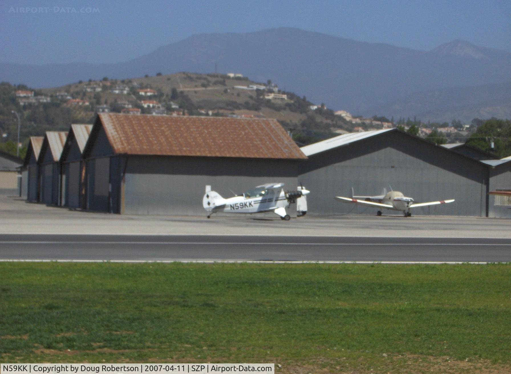 N59KK, 1991 Aviat Pitts S-2B Special C/N 5214, 1991 Aviat PITTS S-2B, fully aerobatic, Lycoming AEIO-540, taxi to maintenance