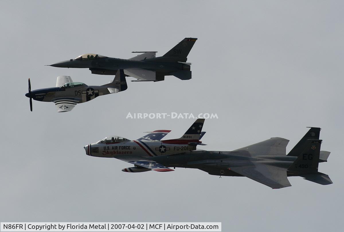 N86FR, 1952 North American F-86F Sabre C/N 191-655, F-86 4 plane heritage