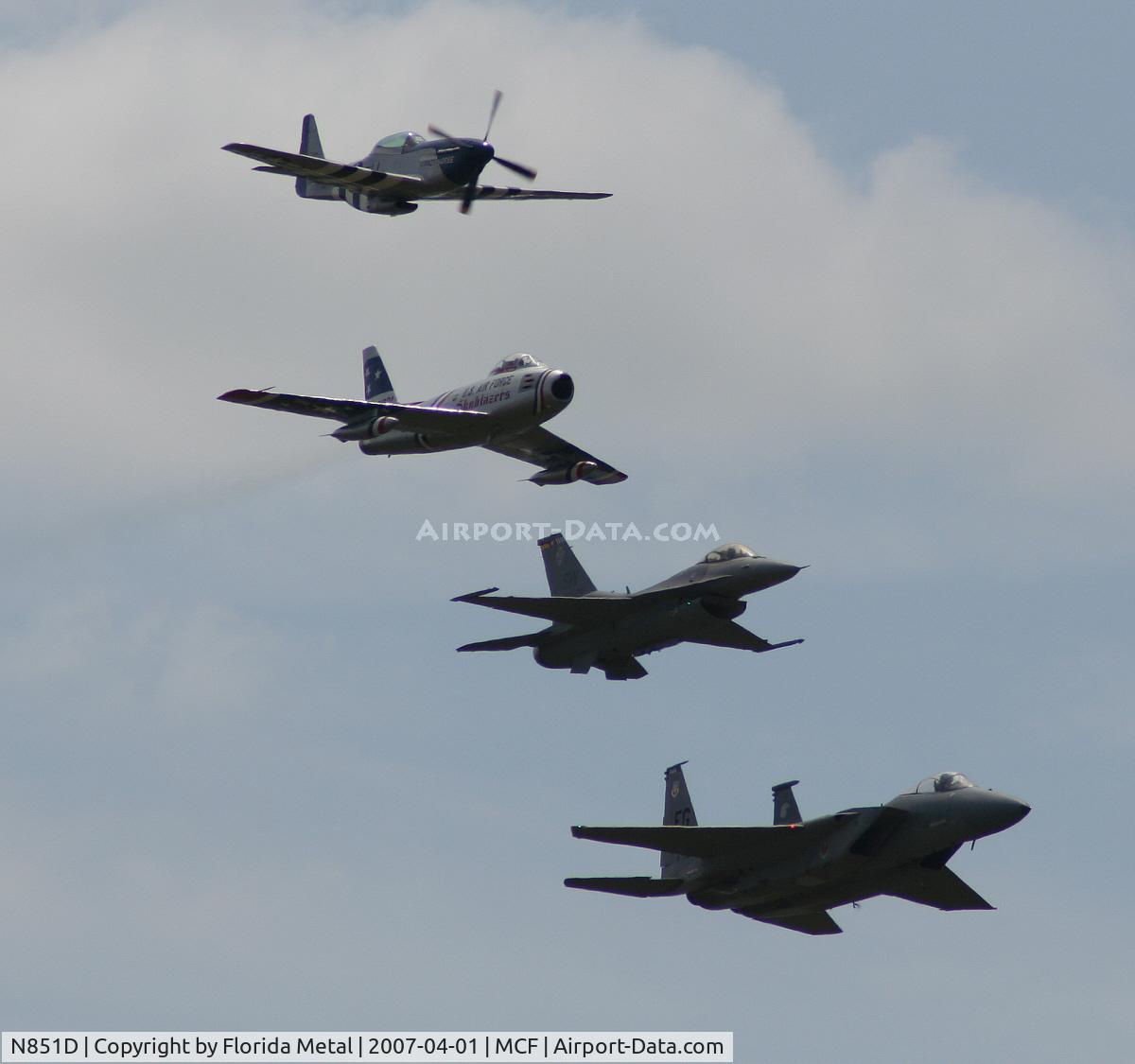 N851D, 1944 North American P-51D Mustang C/N 44-84745, P-51 4 plane heritage