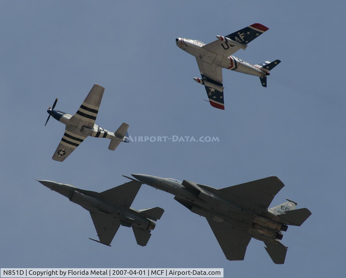 N851D, 1944 North American P-51D Mustang C/N 44-84745, P-51 4 plane heritage flight