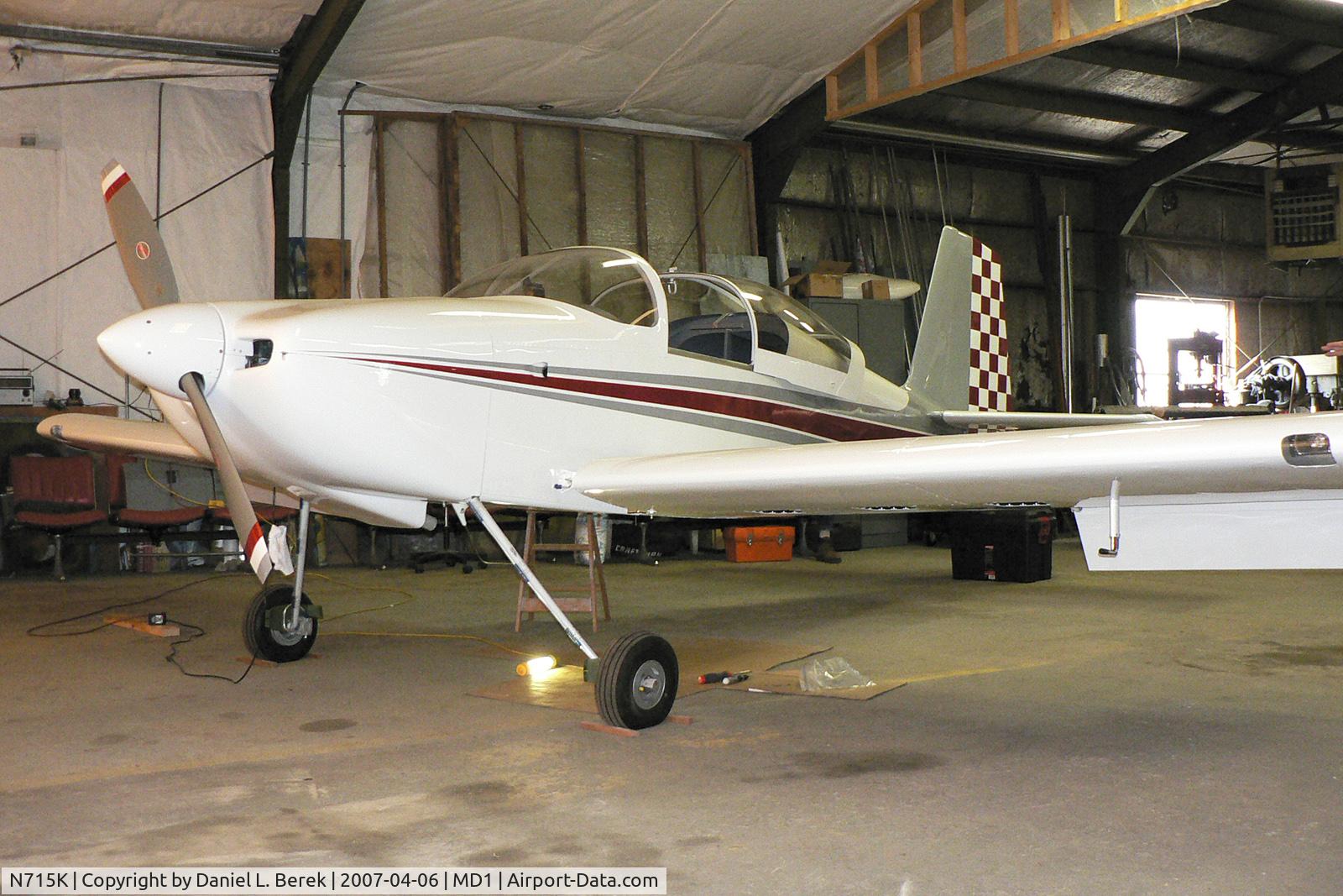N715K, 2007 Vans RV-7 C/N 71005, This beautiful aircraft is a father-son collaboration; seen here nearing completion, she will soon take to the air.