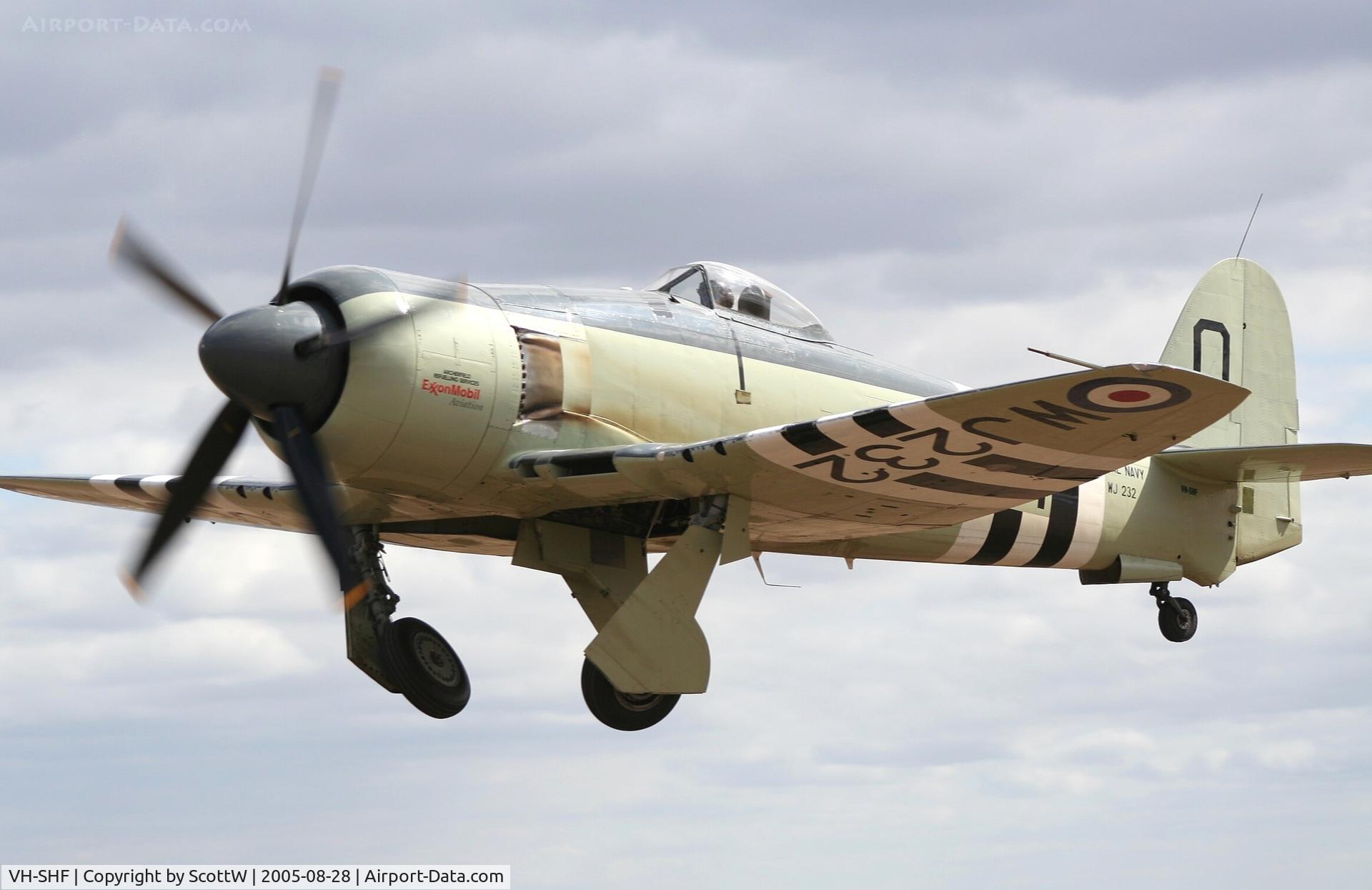 VH-SHF, 1953 Hawker Sea Fury FB.11 C/N 41H/643827, image taken at the 14th annual festival of flight Watts Bridge Memorial Airfield QLD