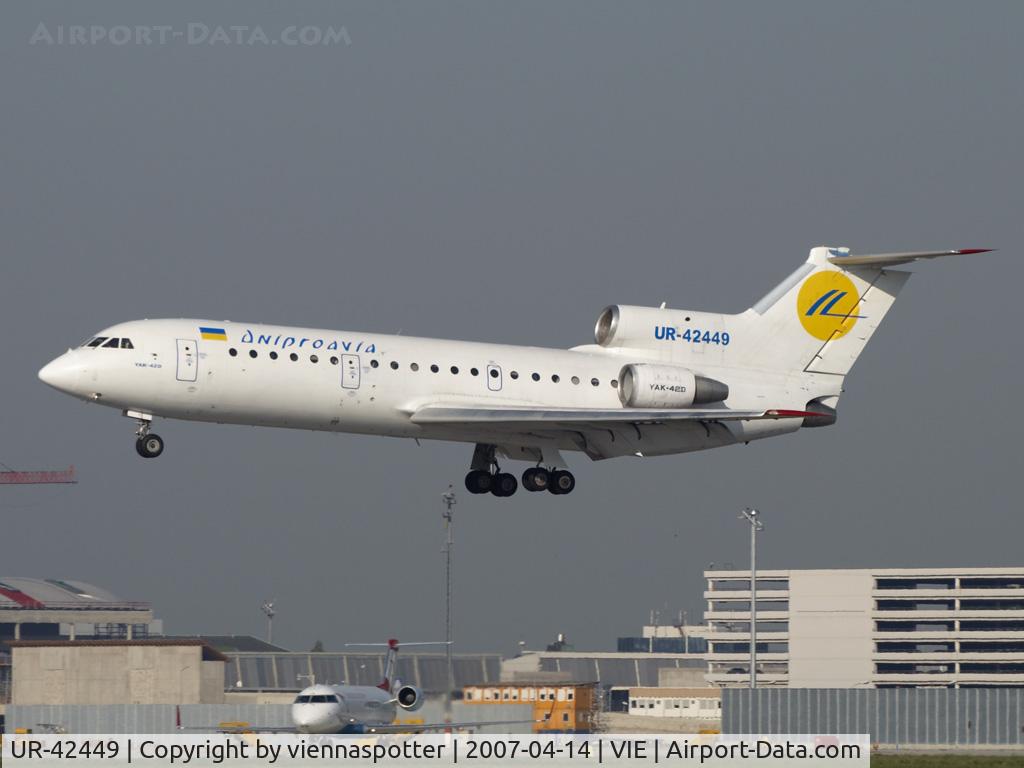 UR-42449, 1994 Yakovlev Yak-42D C/N 1401018, Dniproavia Yak-42