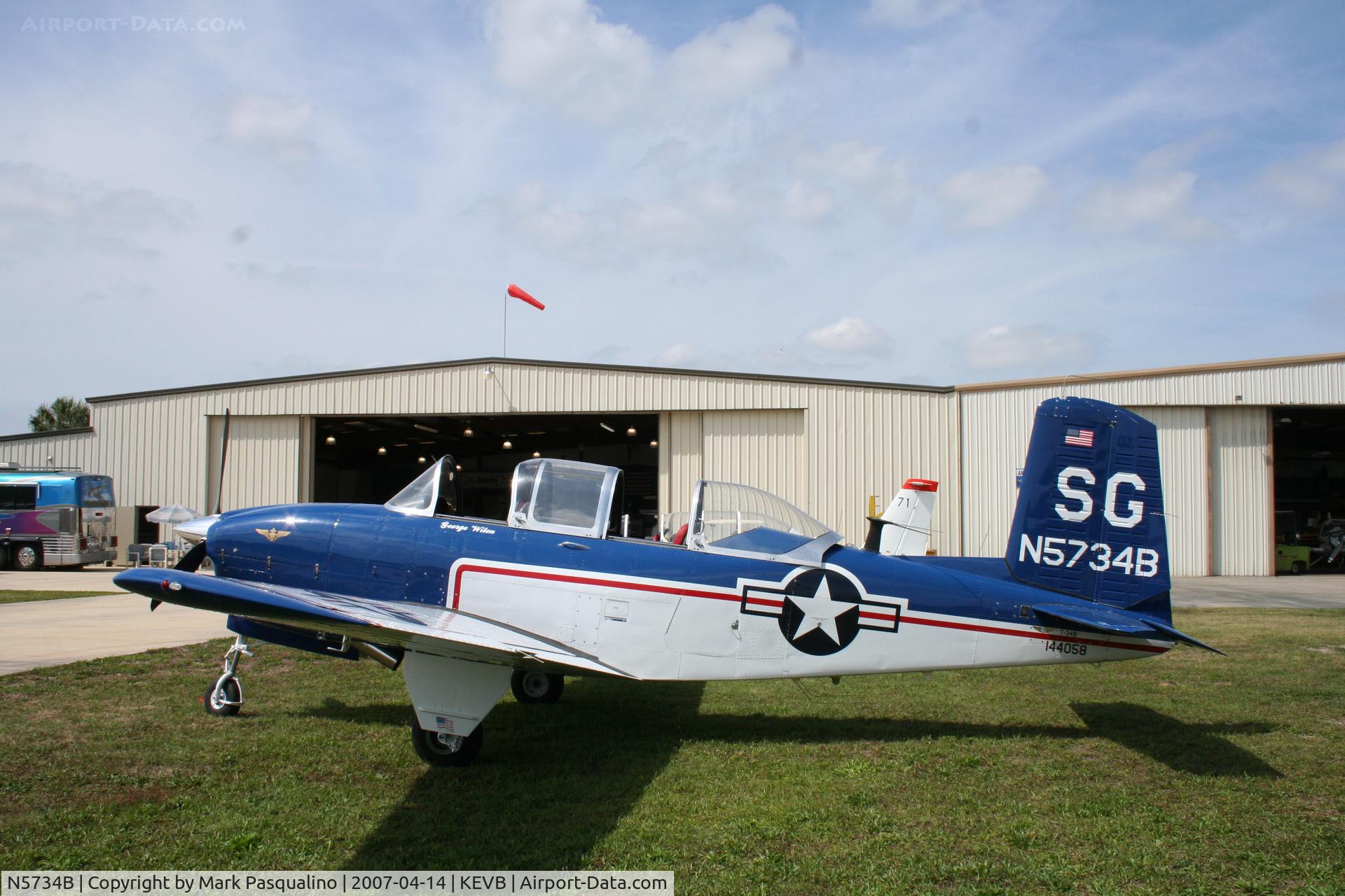 N5734B, 1956 Beech D-45 Mentor C/N BG-365, Beech T-34B