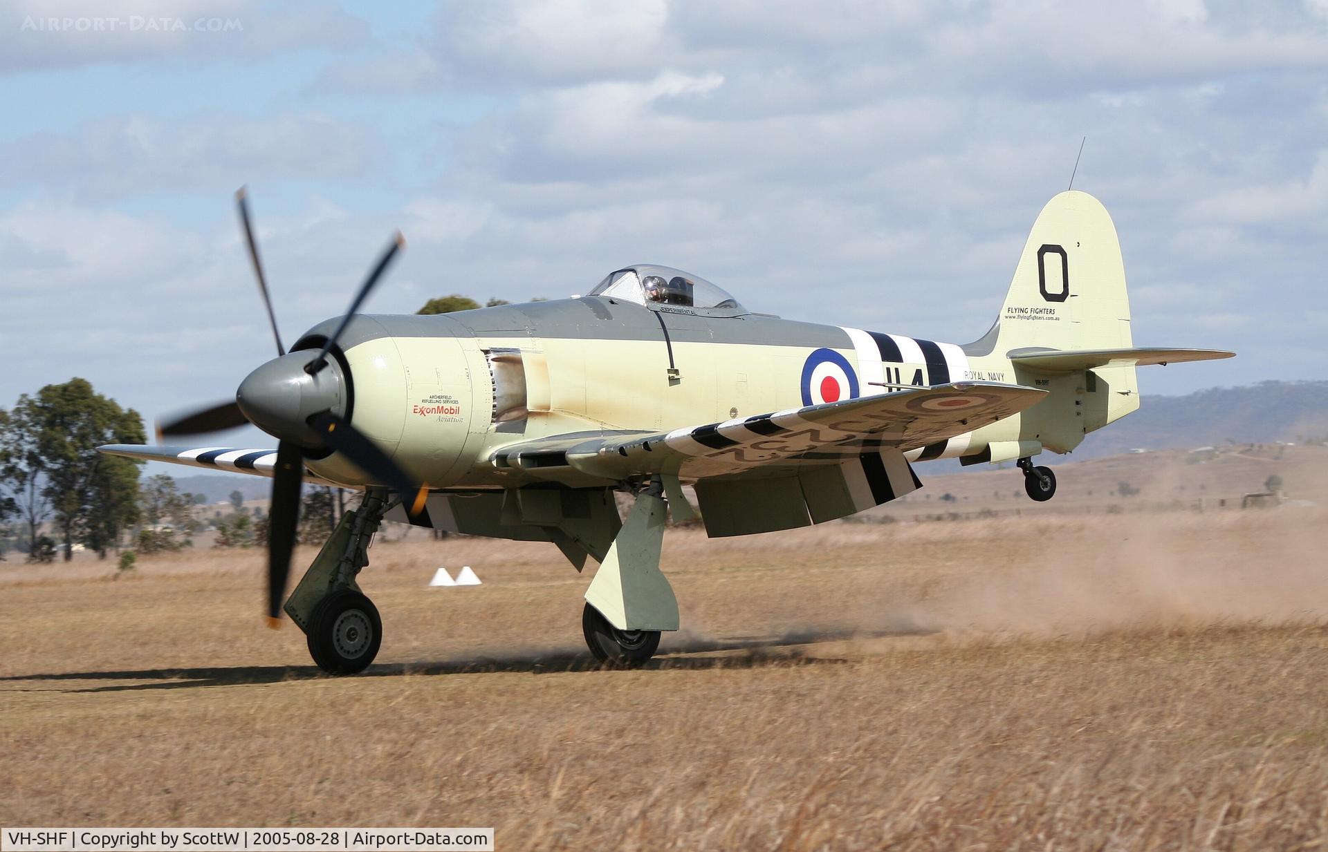 VH-SHF, 1953 Hawker Sea Fury FB.11 C/N 41H/643827, image taken at the 14th annual festival of flight Watts Bridge Memorial Airfield QLD