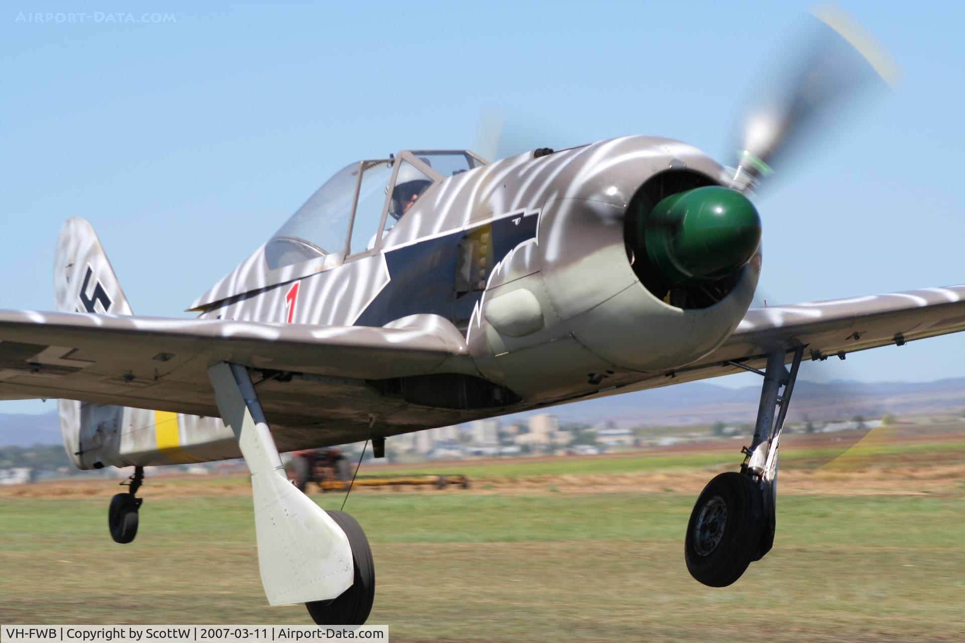 VH-FWB, 2003 Focke-Wulf Fw-190 Replica C/N FW190A-TTK, This is a very impressive scratch-built 7/8 scale replica. image taken at a private airfield at Clifton S.E.QLD Australia