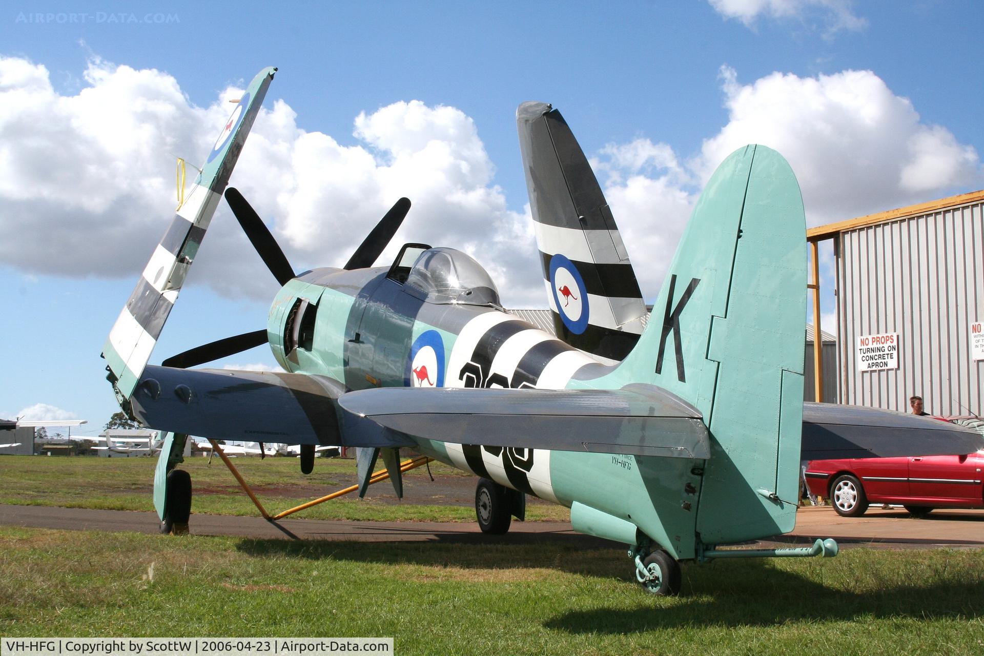 VH-HFG, Hawker Sea Fury T.20 C/N 37731, This aircraft has now been sold and has since been shipped to Colarado Springs US. If any one has any shots of this wonderful aircraft flying please post a pic.