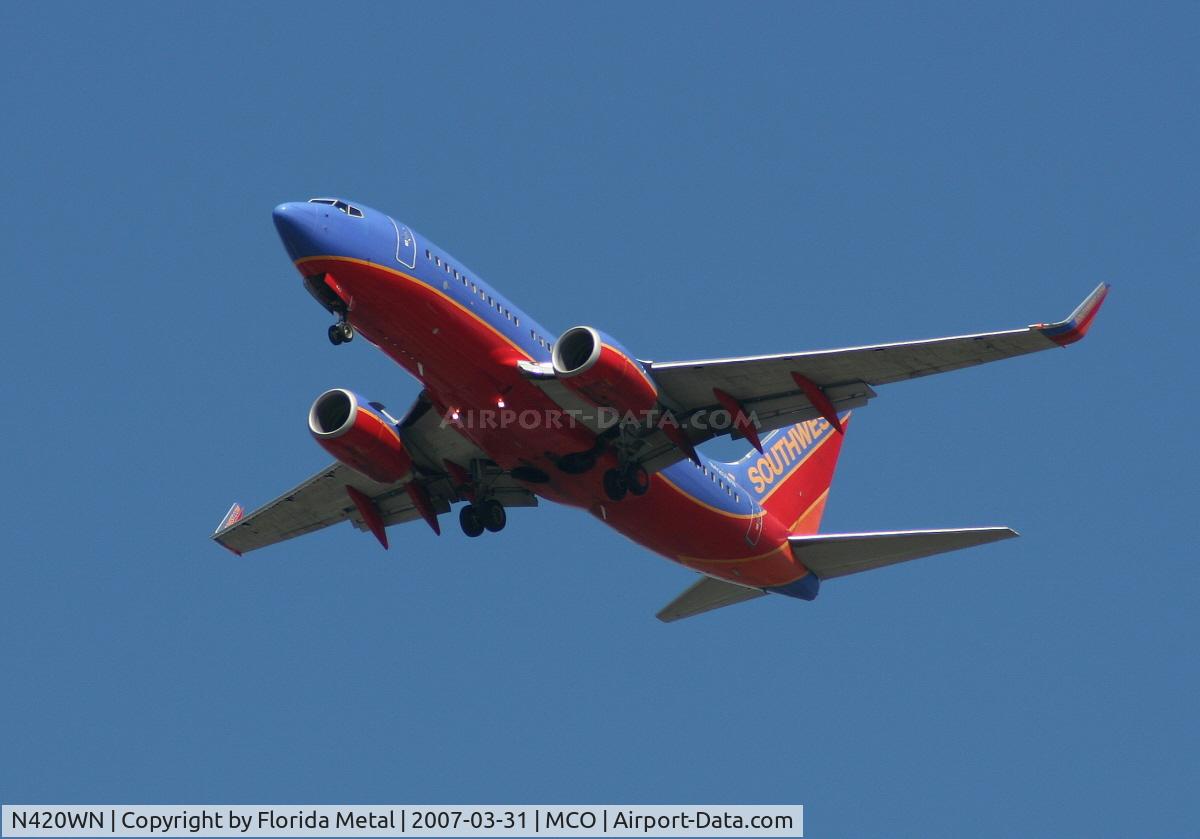 N420WN, 2001 Boeing 737-7H4 C/N 29825, Southwest