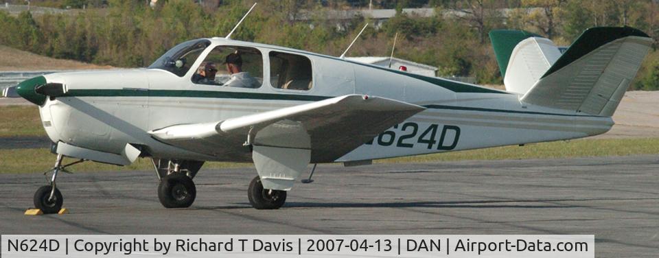 N624D, 1951 Beech C35 Bonanza C/N D-2884, 1951 Beech C-35 in Danville Va.