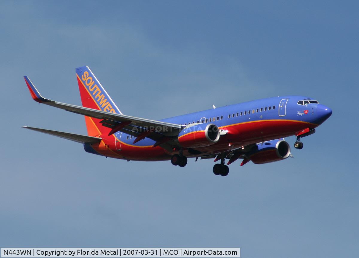 N443WN, 2003 Boeing 737-7H4 C/N 29838, Southwest