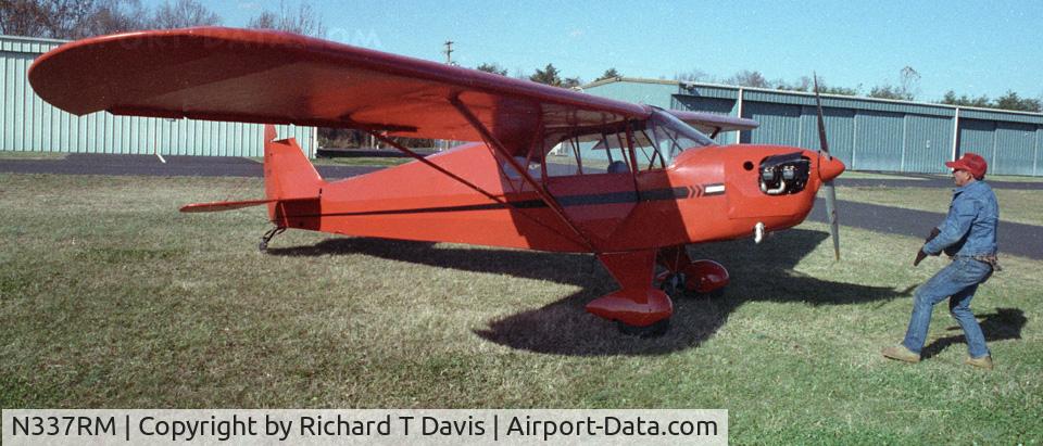 N337RM, Piper J5A Cub Cruiser C/N 5-338, Piper/Morris J5A in Danville Va. several years ago after Ray Morris built it.