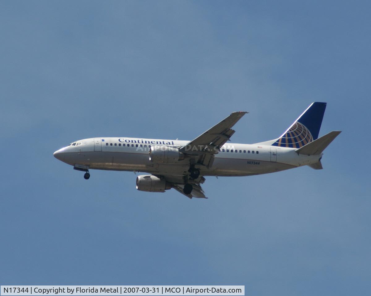 N17344, 1987 Boeing 737-3TO C/N 23582, Continental