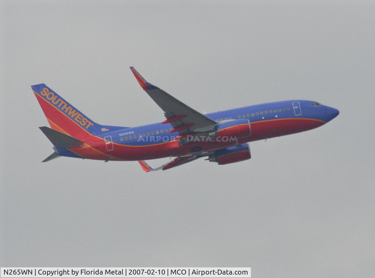 N265WN, 2007 Boeing 737-7H4 C/N 32522, Southwest