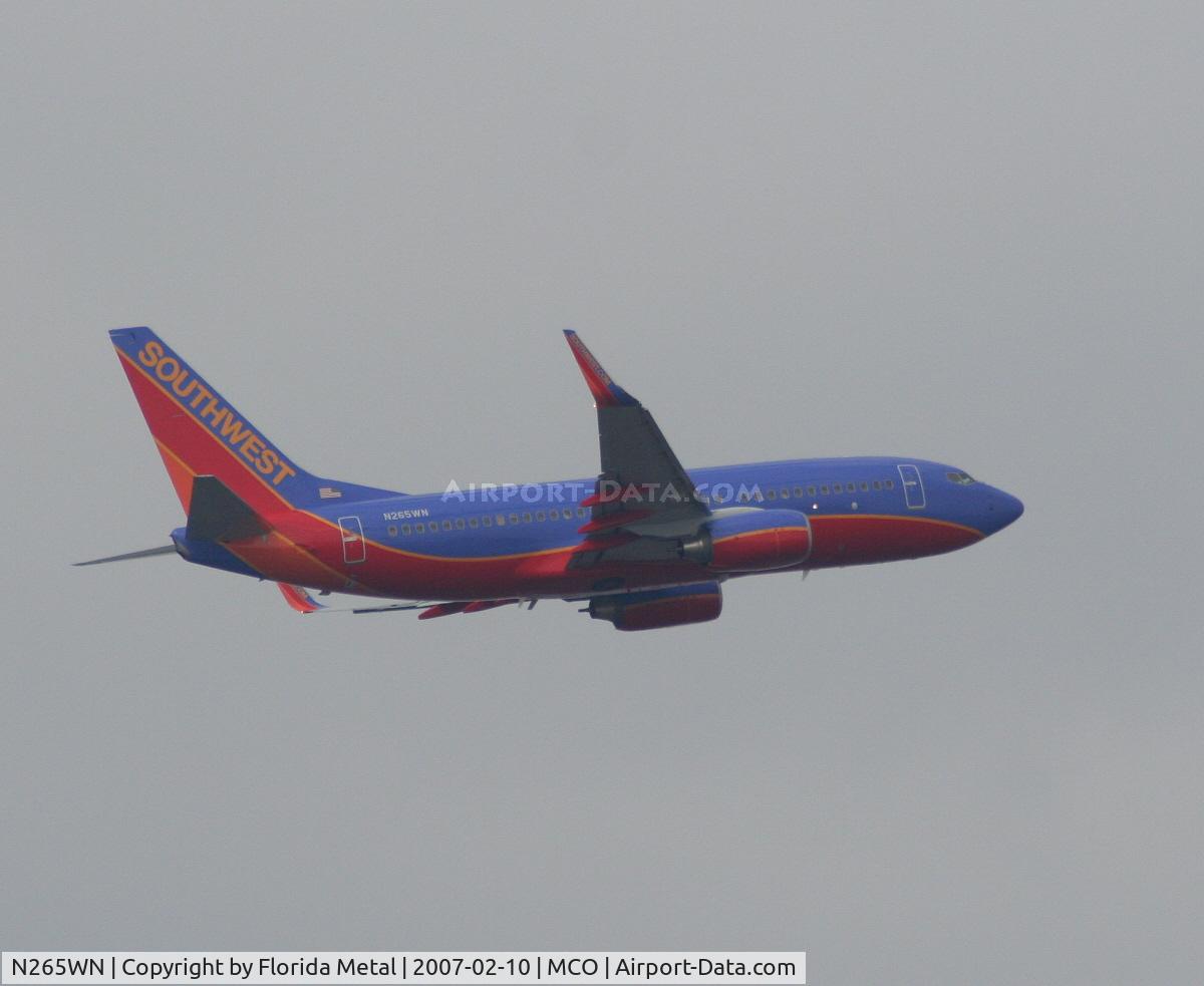 N265WN, 2007 Boeing 737-7H4 C/N 32522, Southwest