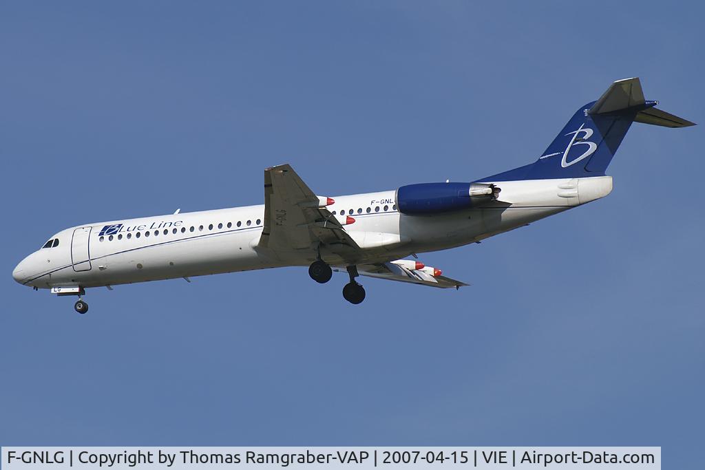 F-GNLG, 1991 Fokker 100 (F-28-0100) C/N 11363, Blue Line Fokker 100