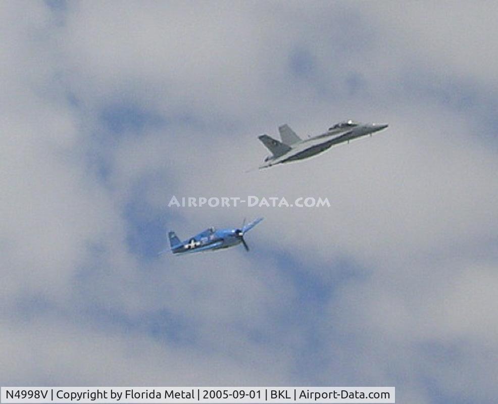 N4998V, Grumman F6F-5 Hellcat C/N A-11956 (USN94204), Hellcat and F-18 Legacy Flight