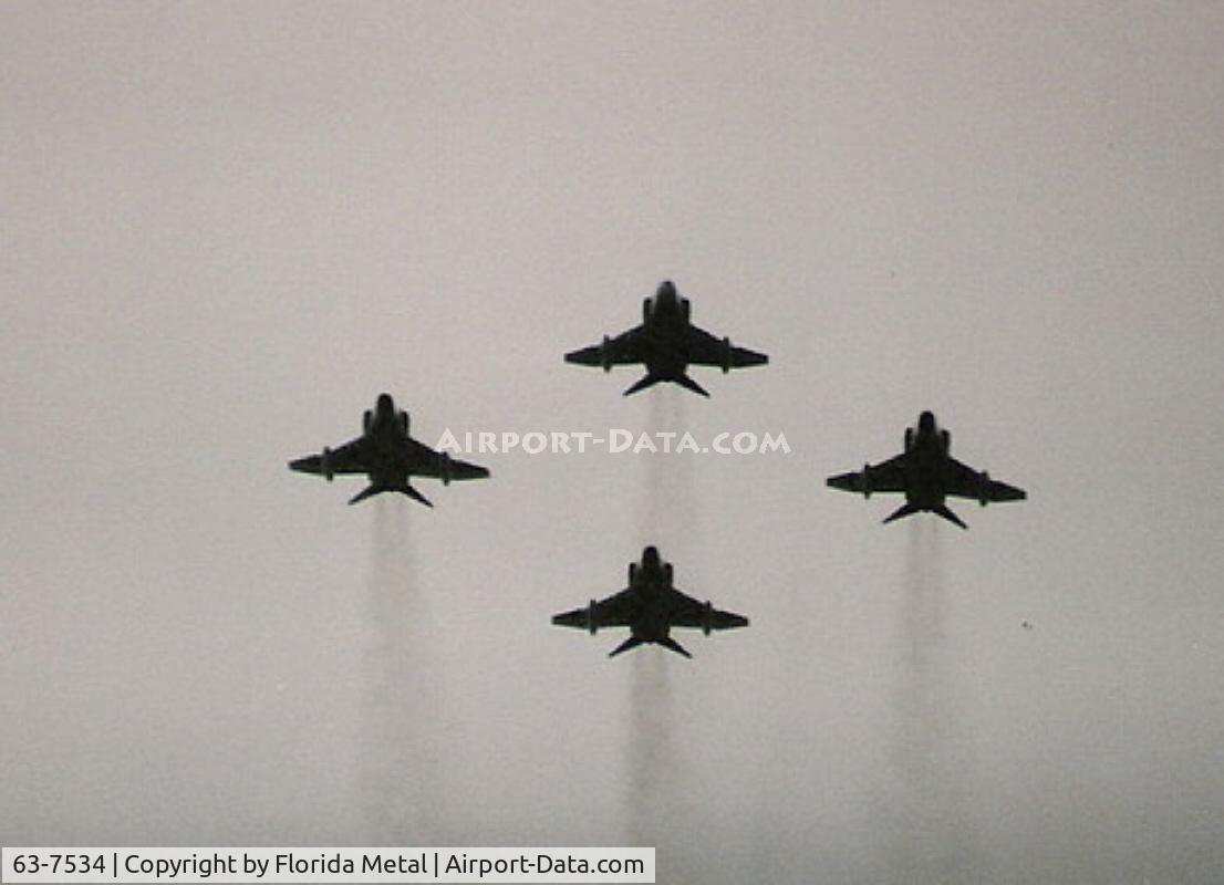 63-7534, 1963 McDonnell F-4C Phantom II C/N 559, F-4 over Dearborn Parade late 80s