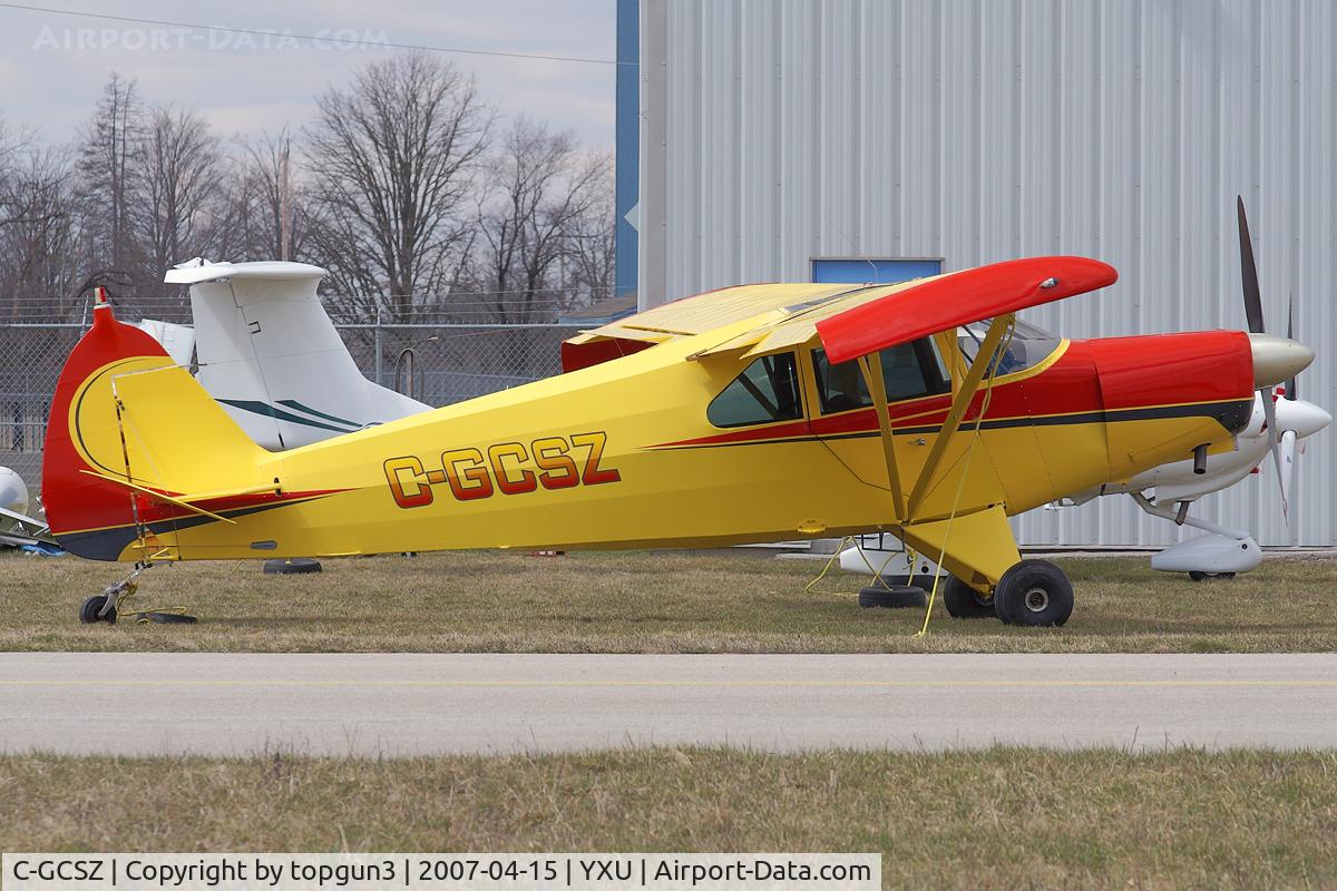 C-GCSZ, 1985 Wag-Aero PA14-R C/N 001, Parked next to XU Aviation hangar.