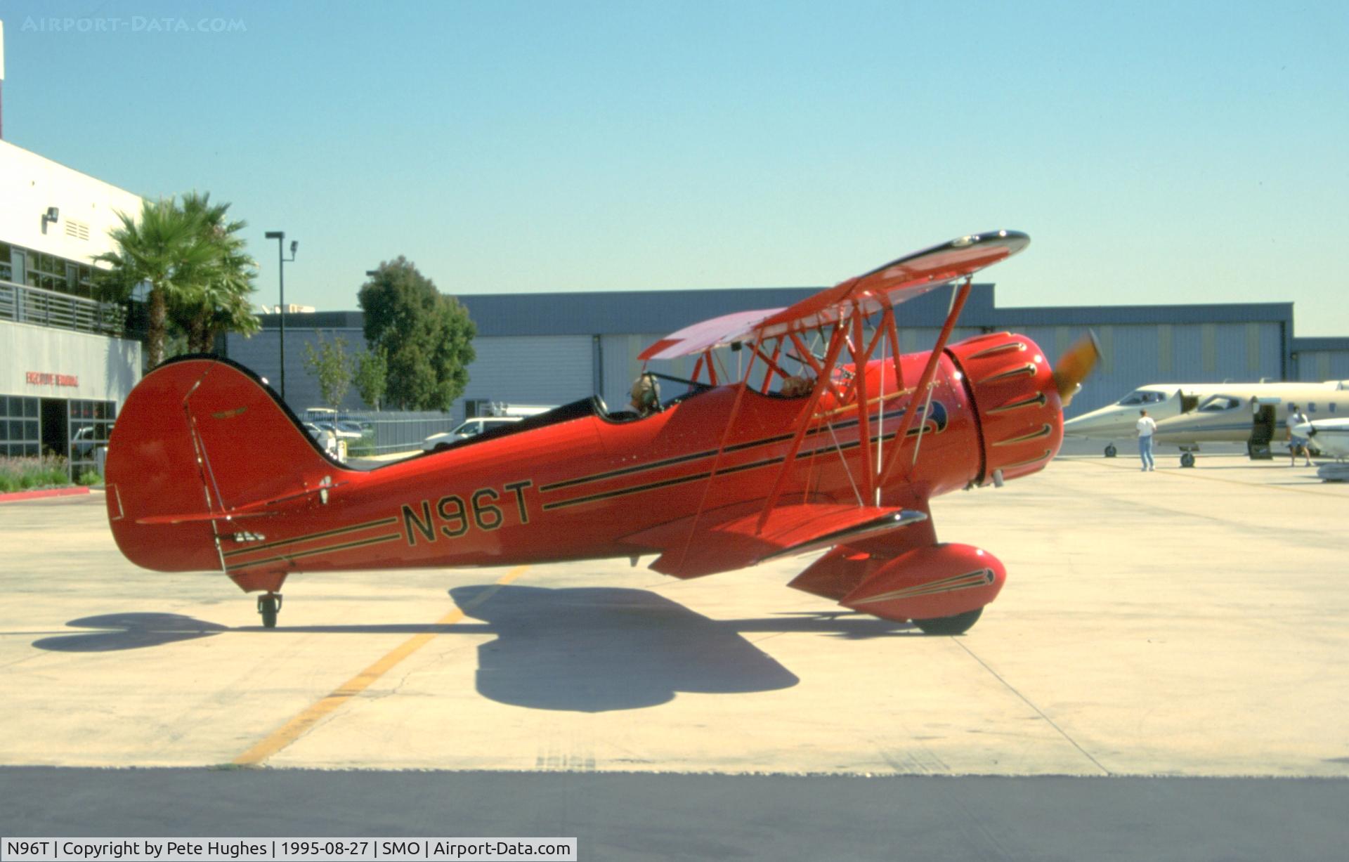 N96T, 1993 Classic Aircraft Corp WACO YMF C/N F5C-052, Waco YMF joy-riding at Santa Monica