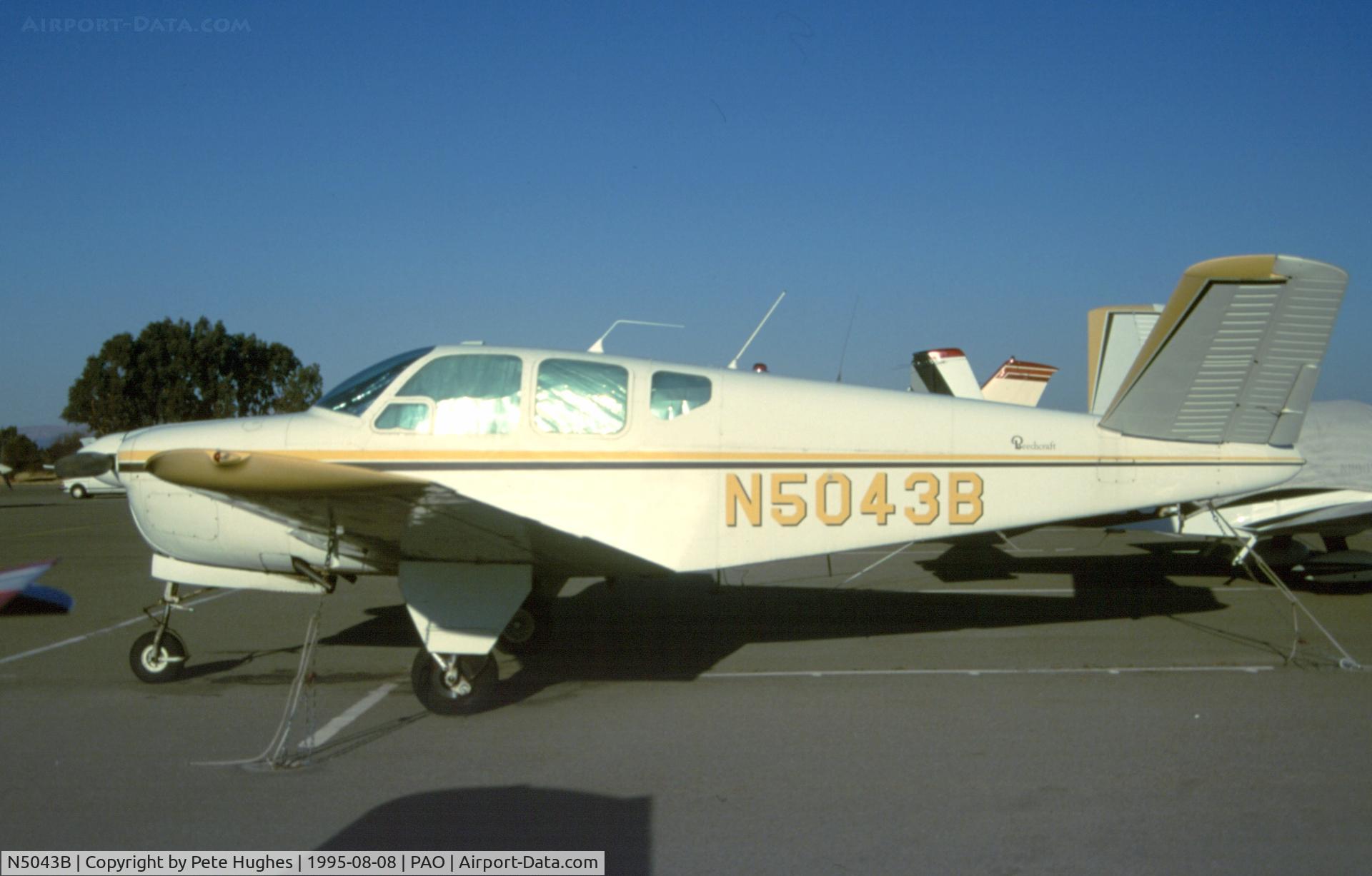 N5043B, 1955 Beech F35 Bonanza C/N D-4310, Bonanza at Palo Alto CA