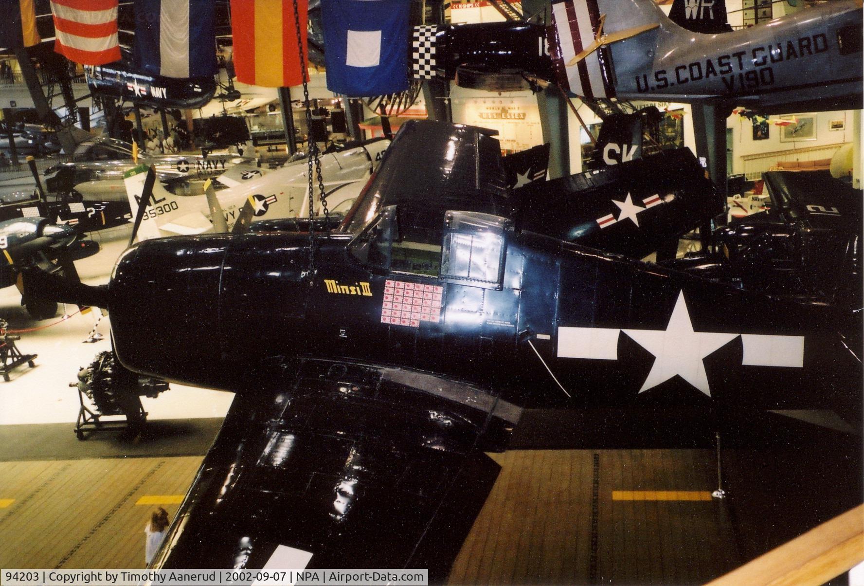 94203, Grumman F6F-5 Hellcat C/N A-11955, National Museum of Naval Aviation, F6F-5 Hellcat, BuNo 94203, Ex N7865C