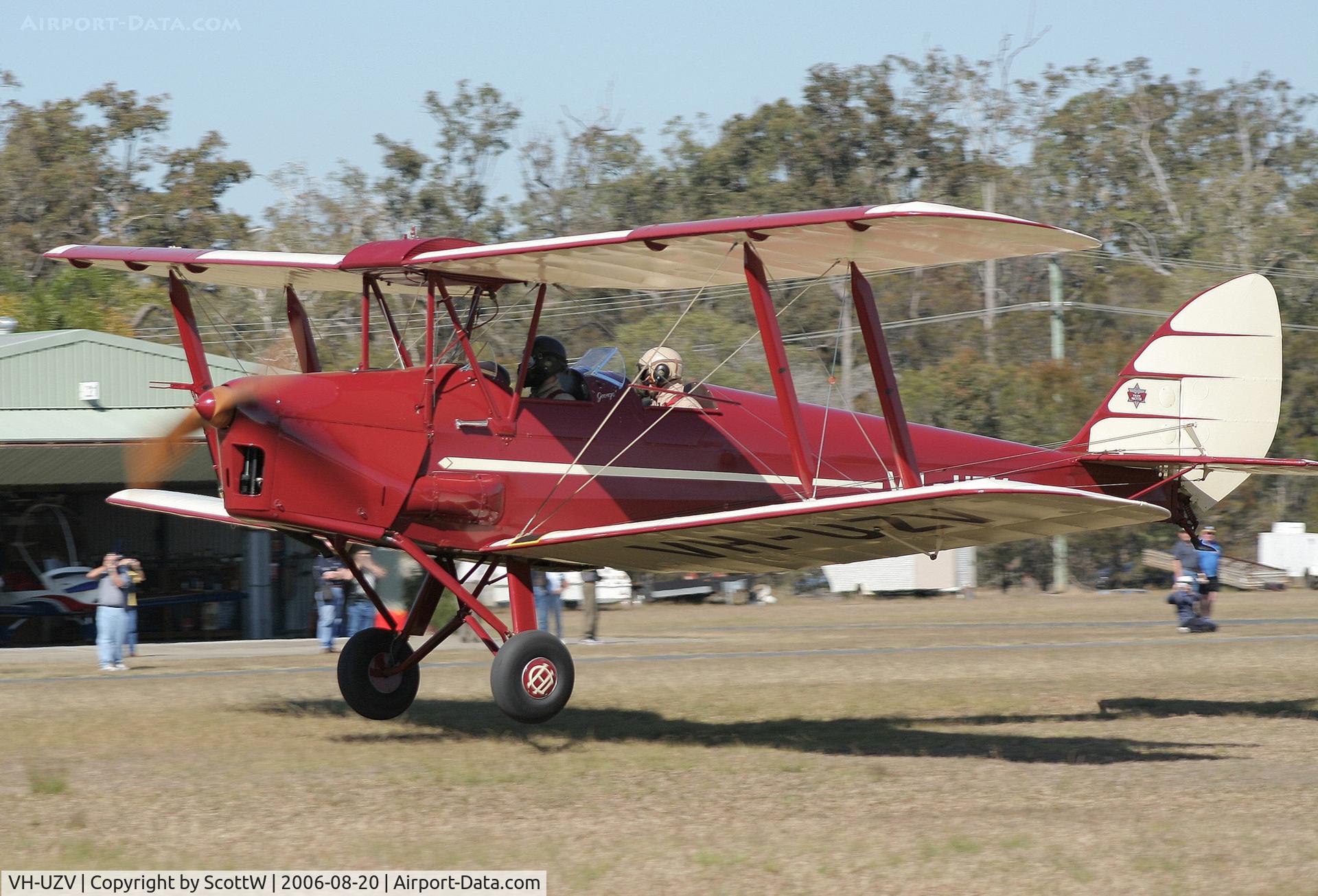 VH-UZV, 1941 De Havilland Australia DH-82A Tiger Moth C/N DHA399, Image taken at Caboolture Airfield QLD Aus.