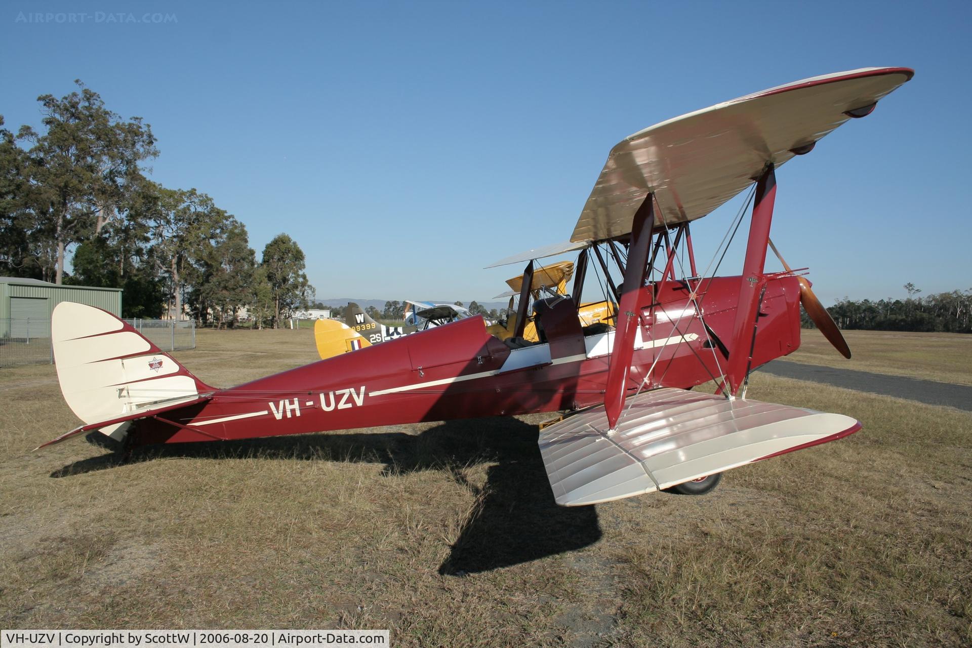 VH-UZV, 1941 De Havilland Australia DH-82A Tiger Moth C/N DHA399, Image taken at Caboolture Airfield QLD Aus.