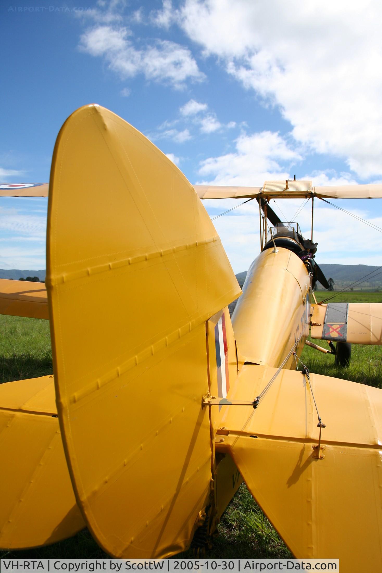 VH-RTA, 1941 De Havilland Australia DH-82A Tiger Moth C/N DHA258, image taken at Watts Bridge Memorial airfield