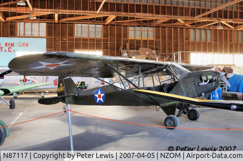 N87117, 1943 Piper L-4J Grasshopper (J3C-65D) C/N 13452, under restoration at Omaka