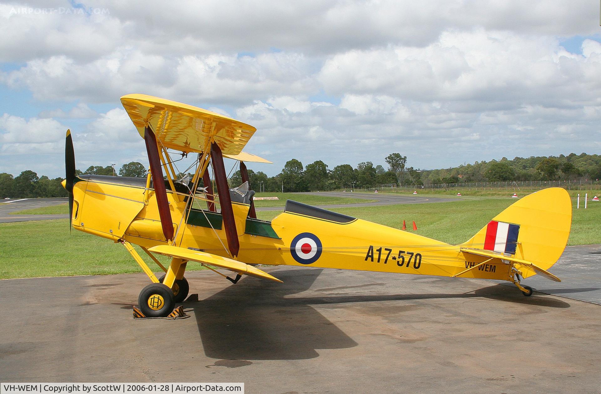 VH-WEM, 1942 De Havilland Australia DH-82A Tiger Moth C/N DHA1005, Image Taken at Archerfield Airport Brisbane QLD