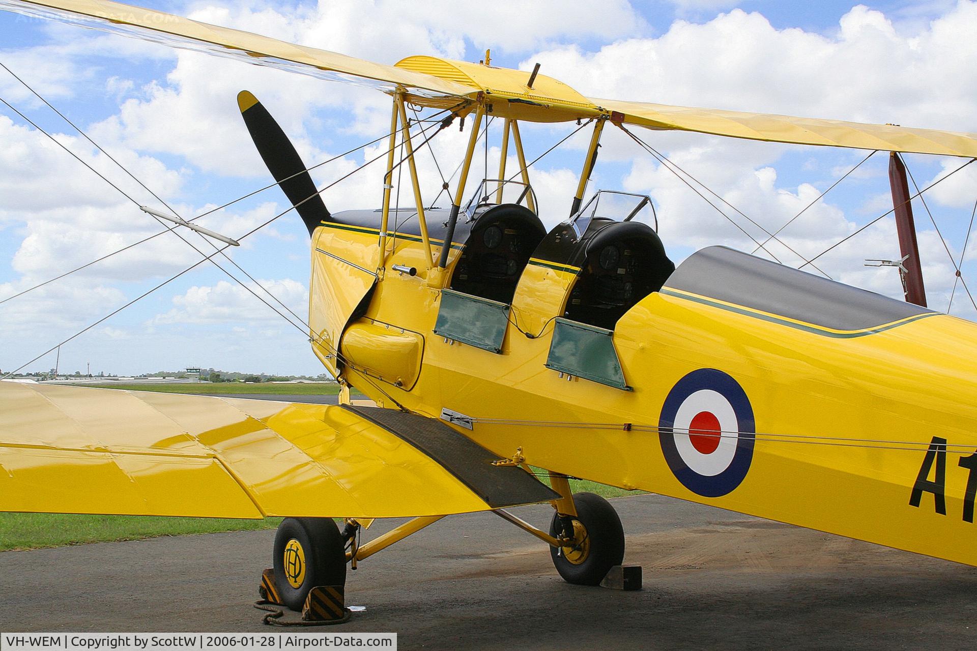 VH-WEM, 1942 De Havilland Australia DH-82A Tiger Moth C/N DHA1005, Image Taken at Archerfield Airport Brisbane QLD