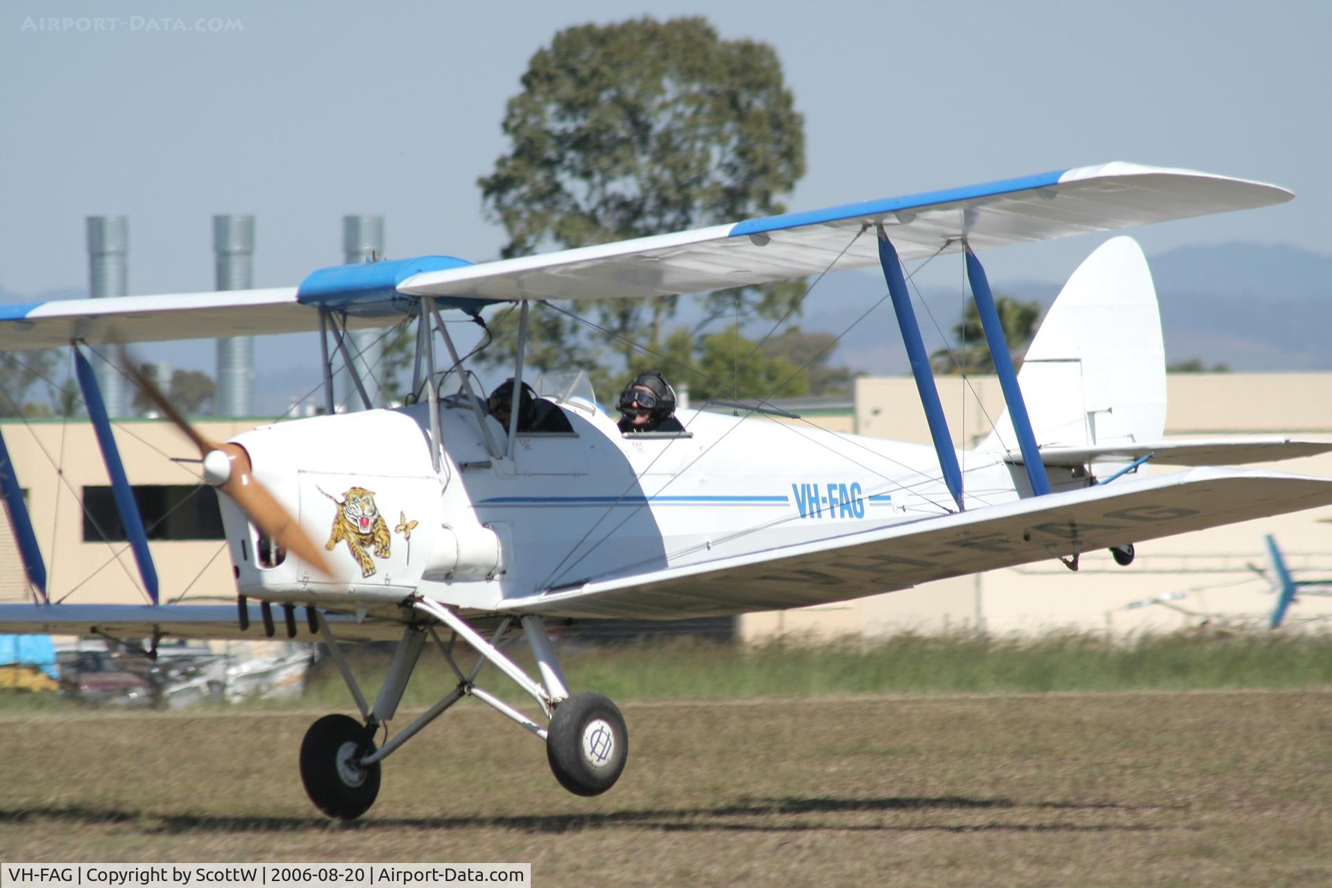 VH-FAG, 1941 De Havilland Australia DH-82A Tiger Moth C/N DHA335, Image taken at Caboolture Airfield QLD Aus.