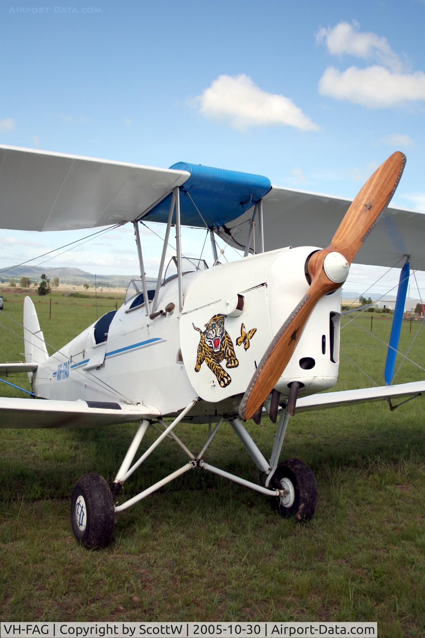 VH-FAG, 1941 De Havilland Australia DH-82A Tiger Moth C/N DHA335, image taken at Watts Bridge Memorial airfield