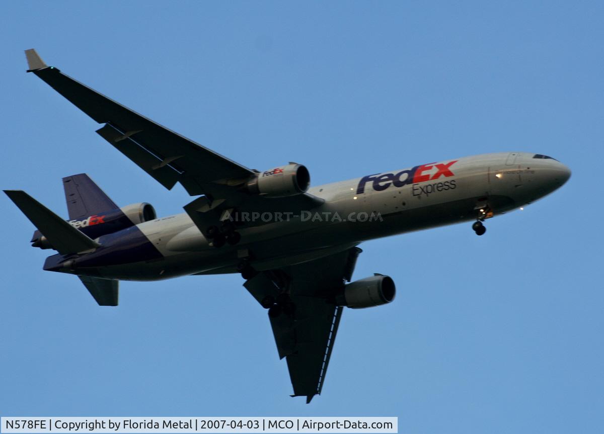 N578FE, 1992 McDonnell Douglas MD-11F C/N 48458, Fed Ex
