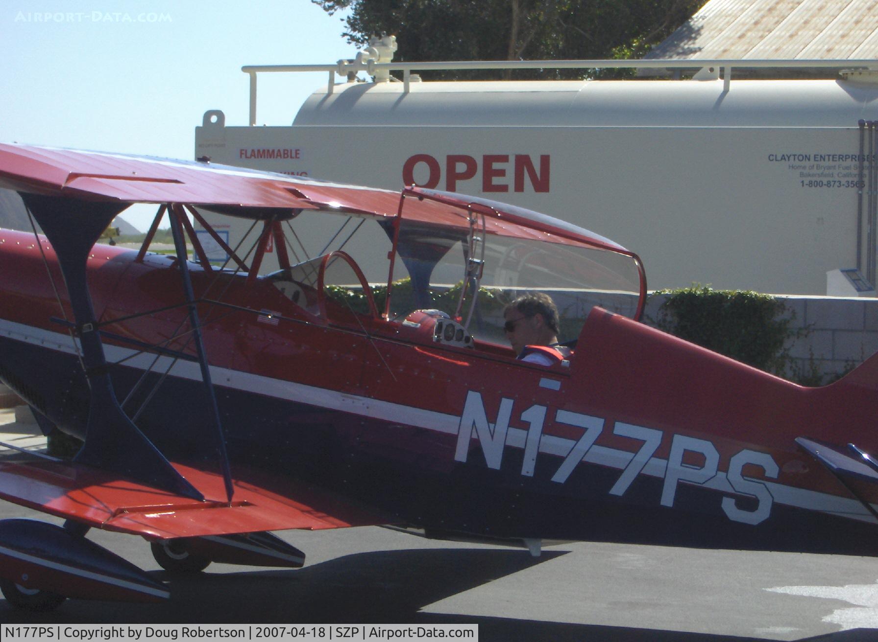 N177PS, 2000 Aviat Pitts S-2C Special C/N 6038, 2000 Aviat PITTS S-2C, Lycoming AEIO-540, strapping in