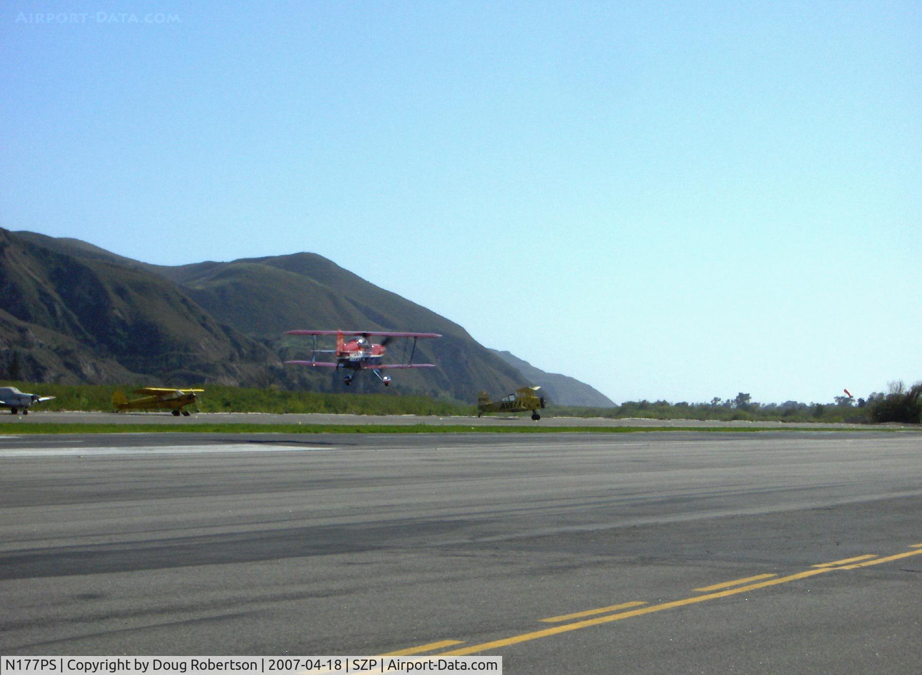 N177PS, 2000 Aviat Pitts S-2C Special C/N 6038, 2000 Aviat PITTS S-2C, Lycoming AEIO-540, takeoff climb Rwy 22