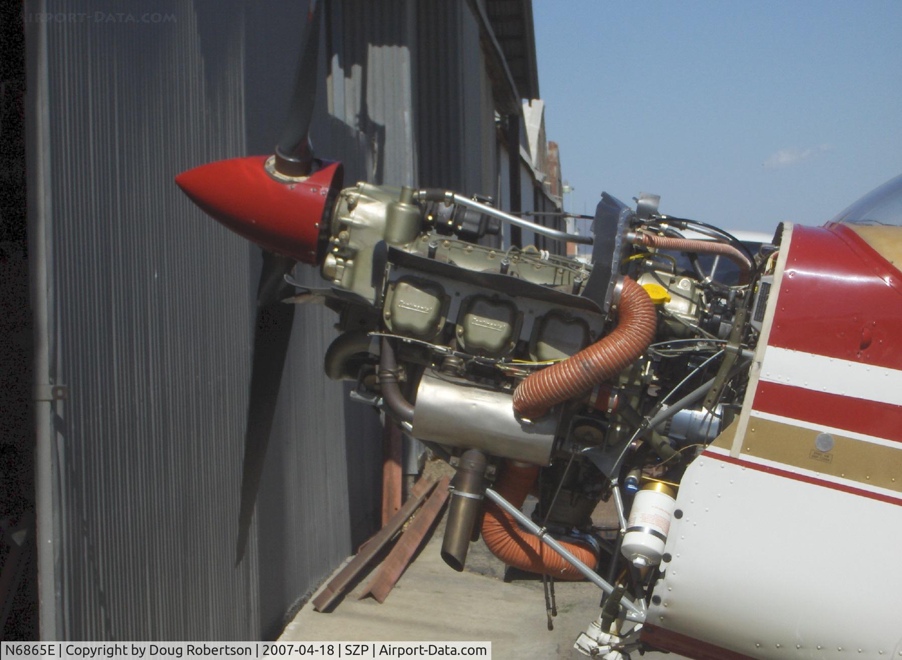 N6865E, 1959 Cessna 175A Skylark C/N 56365, 1959 Cessna 175A SKYLARK, Continental geared GO-300-A 175 Hp, Note propeller speed reduction unit of geared engine