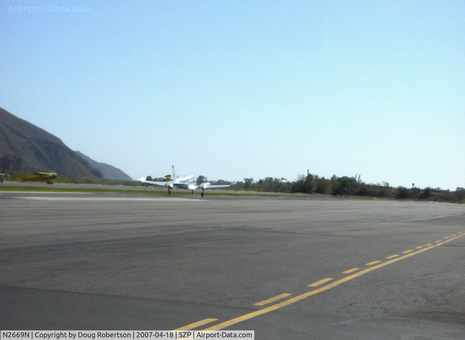 N2669N, 1979 Cessna 340A C/N 340A0735, 1979 Cessna 340A, two Continental TSIO-520-NB 310 Hp each, pressurized, takeoff roll Rwy 22 used ALL of the runway