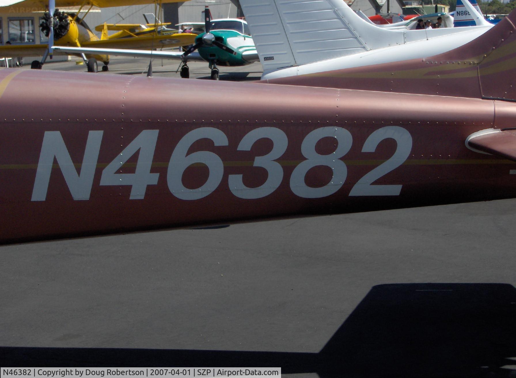 N46382, 1968 Cessna 172K Skyhawk C/N 17257230, 1968 Cessna 172K, Lycoming O-320-E2D 150 Hp, good example of N marking meeting all US FAA requirements for size, block letters, numerals and contrast. Slant also acceptable.