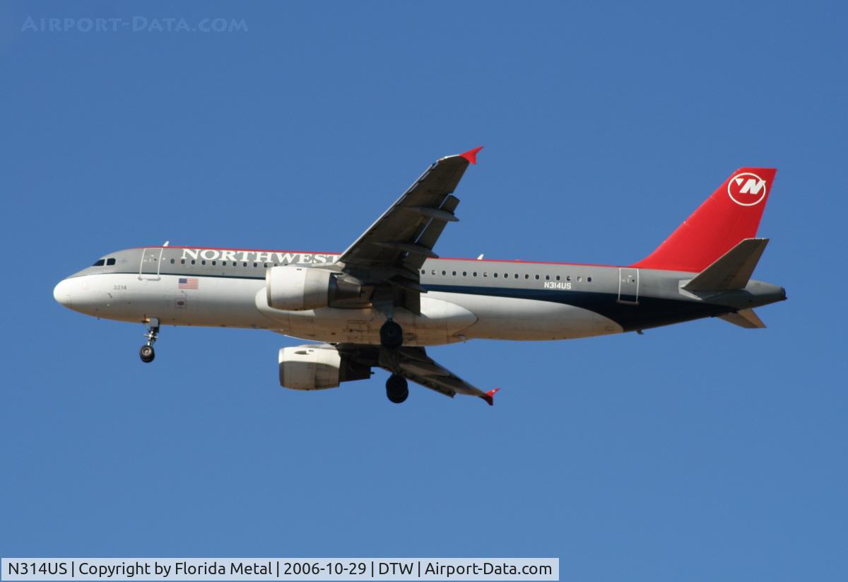 N314US, 1991 Airbus A320-211 C/N 160, Northwest