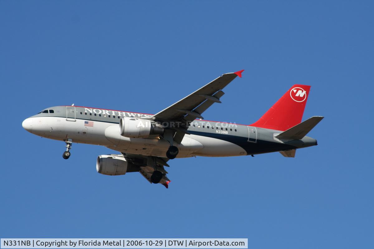 N331NB, 2001 Airbus A319-114 C/N 1567, Northwest
