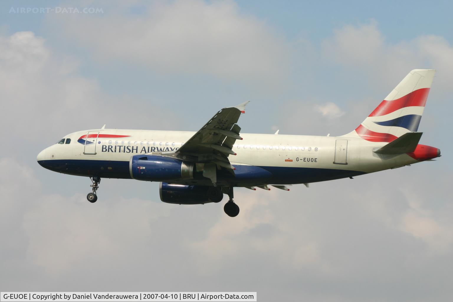 G-EUOE, 2001 Airbus A319-131 C/N 1574, arrival of flight BA402