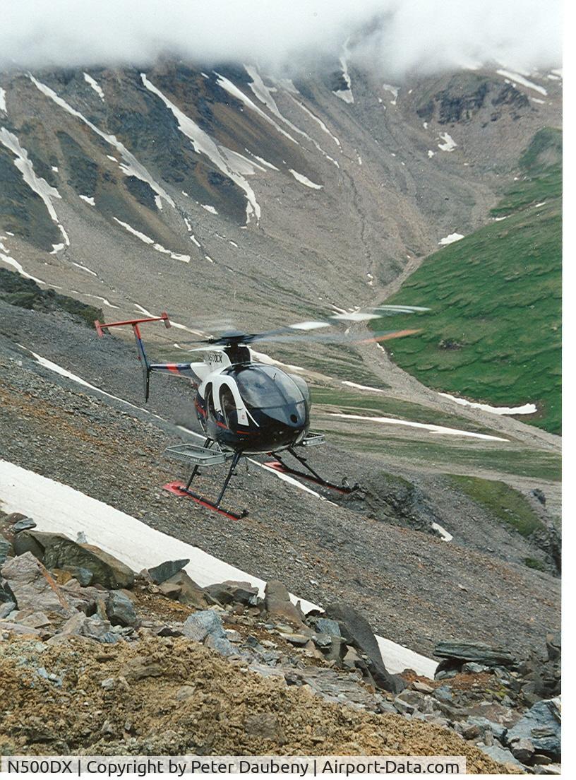 N500DX, Hughes 369E C/N 0121E, Photographed near Delta Junction, AK, June 2001