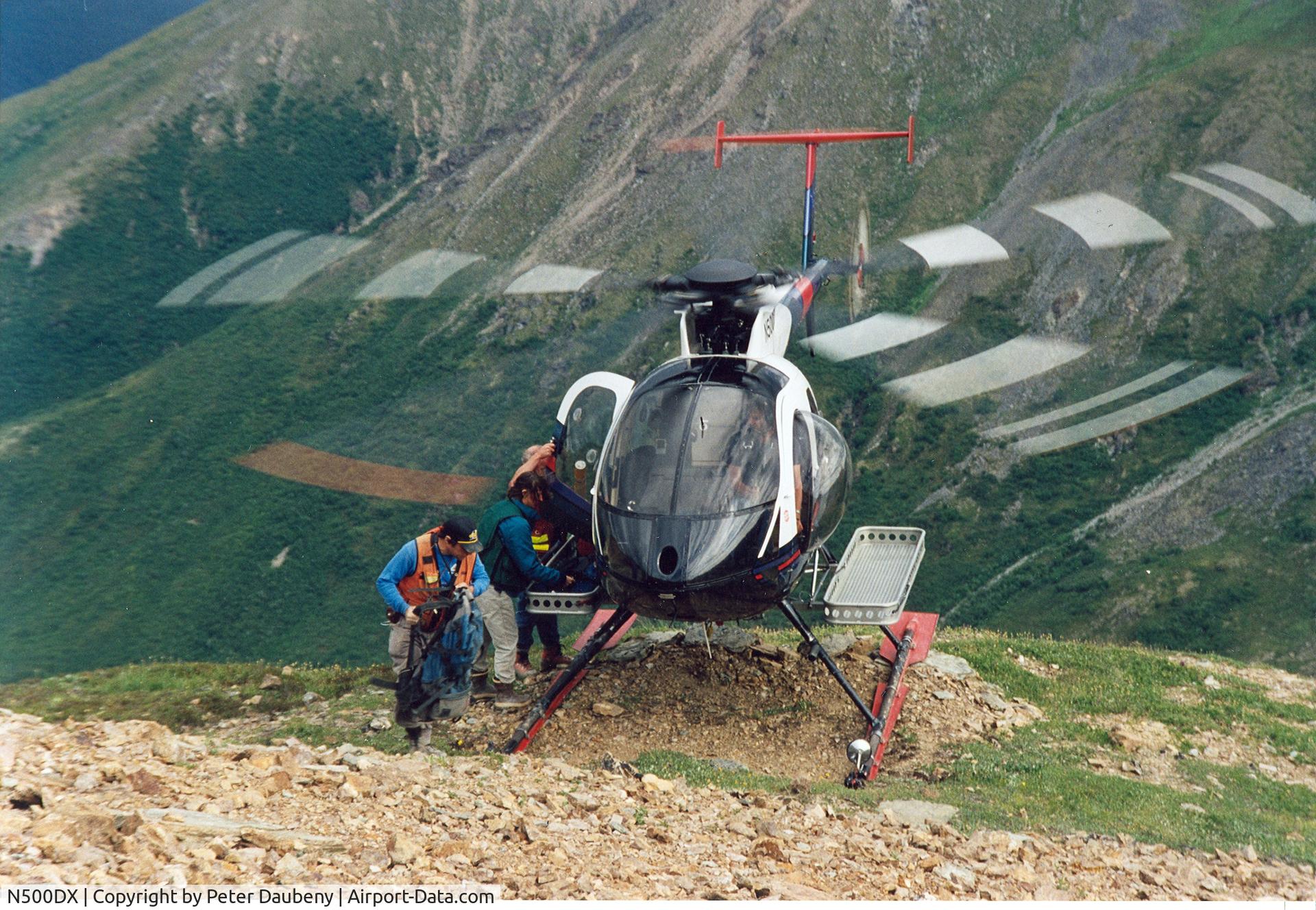 N500DX, Hughes 369E C/N 0121E, Photographed near Delta Junction, AK, June 2001