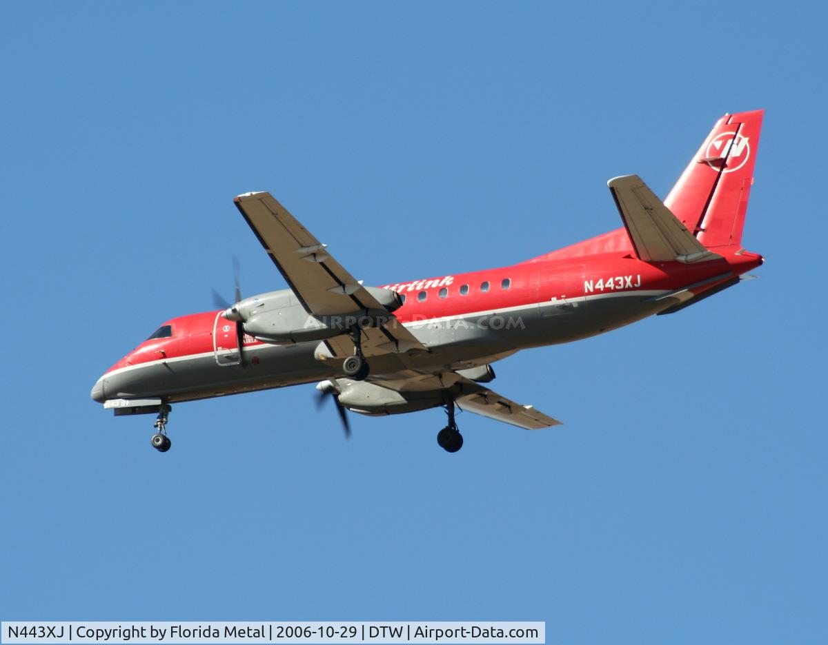 N443XJ, 1998 Saab 340B C/N 340B-443, Mesaba