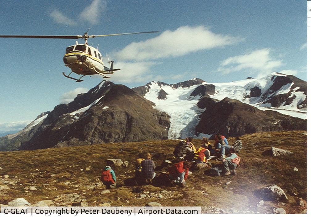 C-GEAT, 1970 Bell 205A-1 C/N 30088, Photo taken near Stewart BC, summer 1990